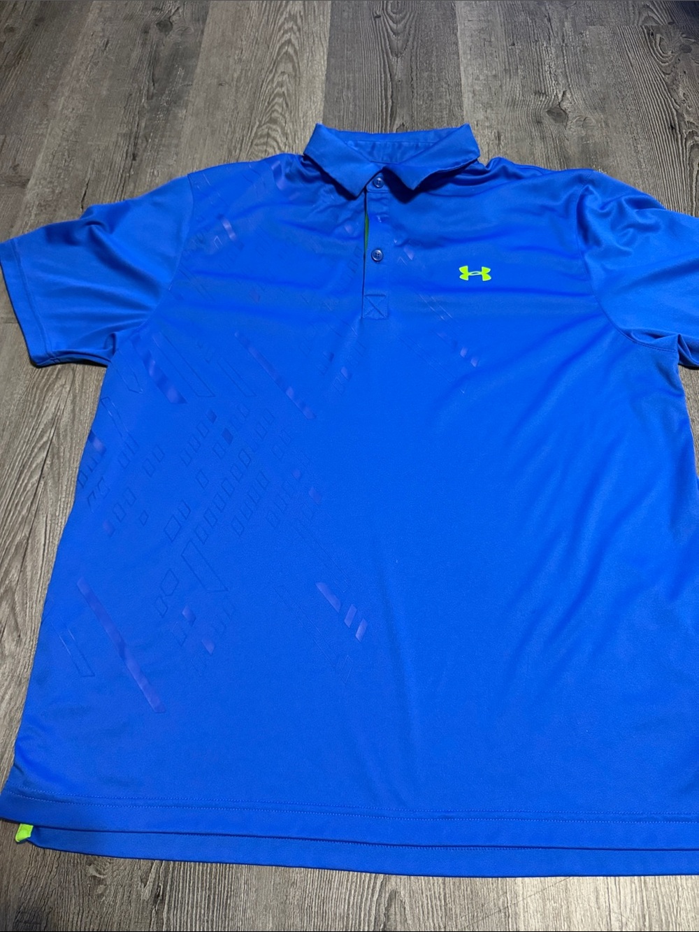 Under Armour Men’s Royal Blue Polo with Neon Green Logo